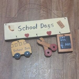 School Days Wooden Hanging Decor